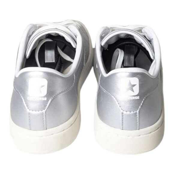 NWOB CONVERSE Pro Leather Low 'Silver' Sneakers Size 6.5 - Picture 5 of 9
